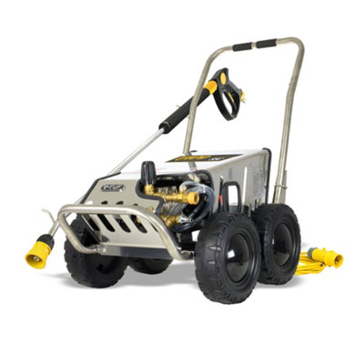 V-Tuf 110V Heavy Industrial Stainless Mobile Cold Pressure Washer 80 Bar At 12L Min from B&Q