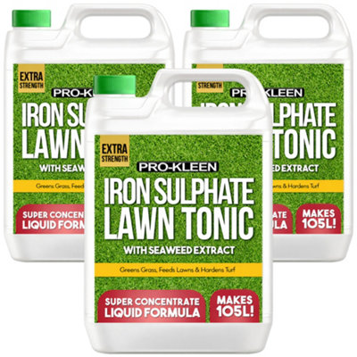 Pro-Kleen Lawn Tonic Liquid Iron Sulphate Quality Ferrous Conditioner Fertiliser Grass Greener Turf Hardener 15L from B&Q