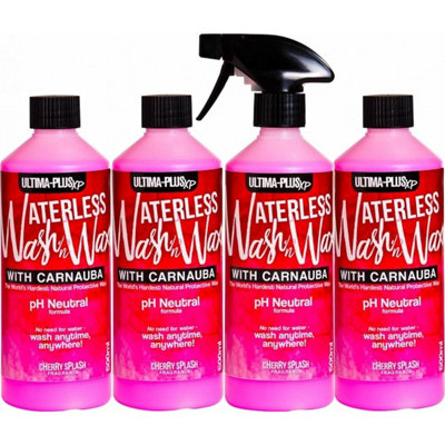 Ultima-Plus Xp Ph Neutral 500Ml X4 Litres Cherry Splash Car Cleaner Waterless Wash & Wax With Carnauba from B&Q