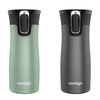  - Contigo West Loop 2.0 Leak-Proof Spill-Proof Insulated Stainless Steel Travel Mug16 Oz.2 PackAgave Metallic & Sake