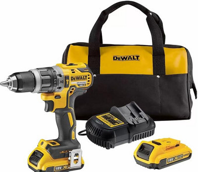 Dewalt Brushless Cordless Hammer Drill Driver Kit With 2 X 2 Ah Batteries, Charger & Kit Bag