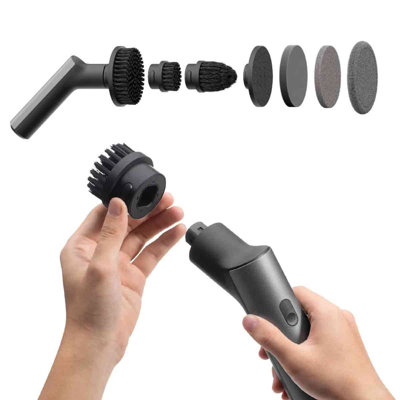 Hoto Cordless Spin Scrubber Ipx7 Waterproof With Extension & 6 Brush Heads from B&Q