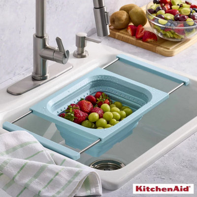 Kitchenaid Expandable Over The Sink Colander StrainerBlue from B&Q