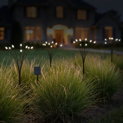 Sol R Brite Solar Firefly Garden Lights 4-Pack 32 Led Swaying Outdoor Path Decor