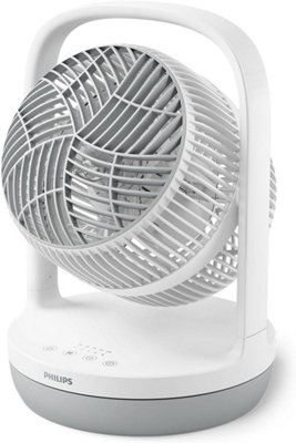 Philips Table Fan Series 2000 Quiet Air Circulator White Bedroom Office Cx2050 from B&Q