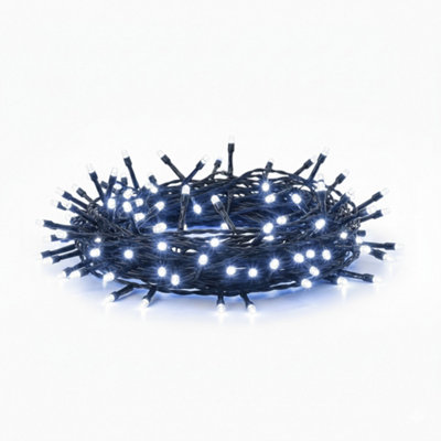 PegdevPdl Led Cluster Lights Cool White Black Rubber Cable Mains Fairy String Lighting Outdoor Indoor Connectable 95M from B&Q
