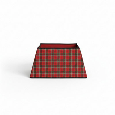 PegdevPdl Red Tartan Christmas Tree Skirt Decorative Base Cover With Hook And Loop Fastening Folds Flat For Easy Storage from B&Q