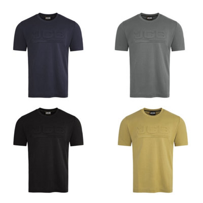 PegdevPdlJcb Unisex Crew Neck Black T Shirt 210Gsm Cotton Polyester 3D Embossed Logo Ribbed Collar Work Casual Wear 3Xl from B&Q