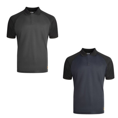 PegdevPdlJcb Unisex Navy Black Polo Shirt Polyester 180Gsm Workwear Logo Xs from B&Q