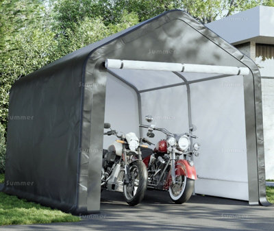 Portable Storage Shed With Easy Push Fit Frame And Woven Polyethylene CoverGrey2.4M Wide X 3.6M Long (8Ft X 12Ft) from B&Q