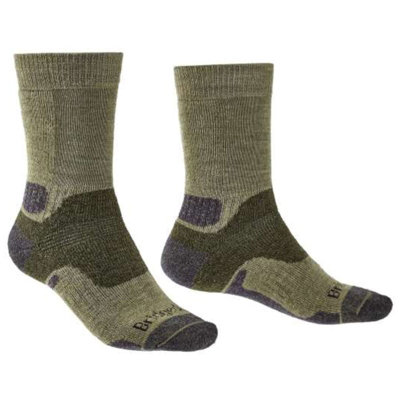Bridgedale Socks Bridgedale Men's Midweight Merino Performance Hiking SocksUk: 12-14Olive Green from B&Q