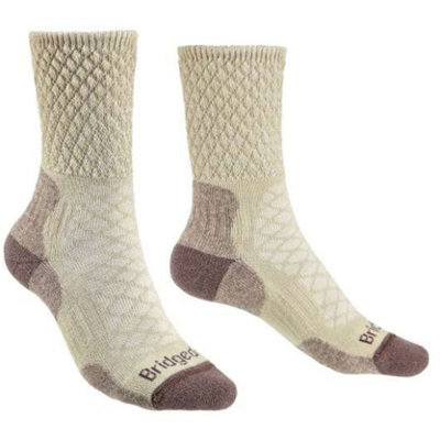 Bridgedale Socks Bridgedale Women's Comfort Lightweight Merino Crew Hiking SocksUk: 7-8.5Natural Sand/earth Brown