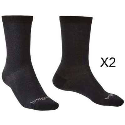 Bridgedale Socks Bridgedale Men's Ultra-Lightweight Coolmax Performance Liner Socks Twin PackUk: 6-8.5Black from B&Q