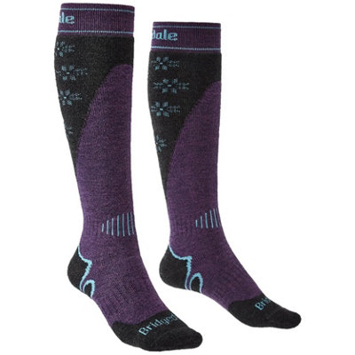 Bridgedale Socks Bridgedale Women's Midweight Merino Performance Endurance Ski SocksUk: 7-8.5Dark Purple/sky Blue from B&Q
