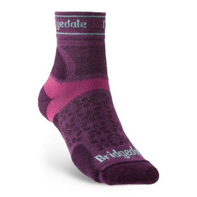 Bridgedale Socks Bridgedale Women's Ultra-Lightweight T2 Merino Run Mini-Crew SocksUk: 3-4.5Damson Mauve from B&Q