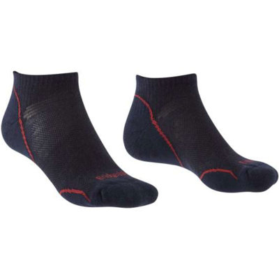 Bridgedale Socks Bridgedale Men's Ultra Light T2 Merino Performance No-Show Hiking SocksUk: 6-8.5Navy Blue/red from B&Q