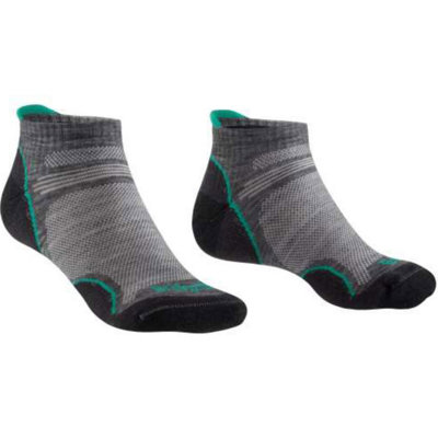 Bridgedale Socks Bridgedale Women's Ultra Light T2 Merino Performance Hiking No-Show SocksUk: 5-6.5Mid Grey/surf Blue from B&Q