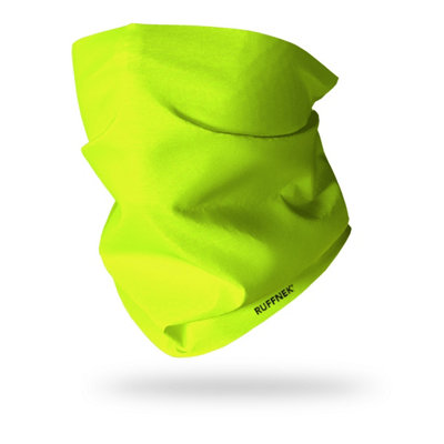 B&Q Yellow Ruffnek Fluorescent Snood Tube Scarf Multifunctional Snood Neck Warmer Tube Scarf For Running, Hiking, Camping And Travel Medium