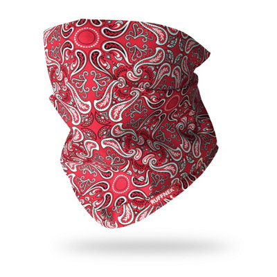 Ruffnek Red Paisley Snood Multifunctional Neck Gaiter For WorkMotorcycleCamping And Travel from B&Q