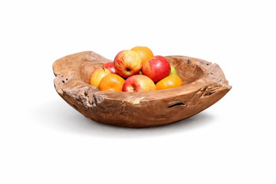 Teak Fruit Bowl  Reclaimed Teak 40 Cm from B&Q