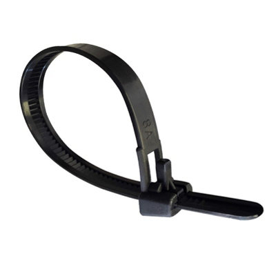  - Homesmart 100 X Black Releasable Cable Ties 300mm X 7.6mm Reusable Wire Tidy Zip Wrap Straps