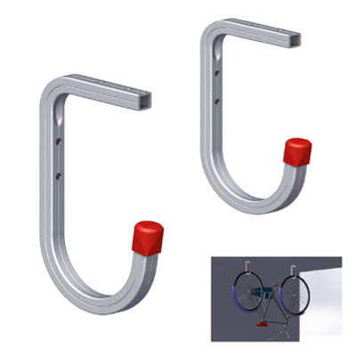 2 X Wall & Ceiling Mounted 50Kg Bike Storage HooksBracket Ladders Tools Garage from B&Q