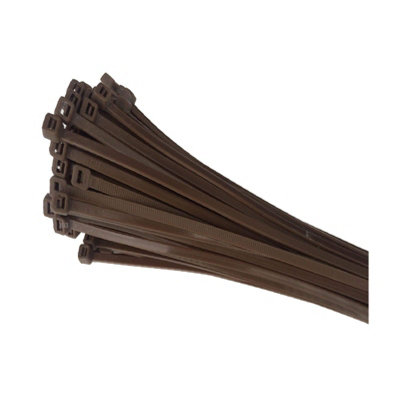 Home.smart 100 X Brown Nylon Cable Ties 300 X 4.8mm / Extra Strong Zip Tie Wraps from B&Q