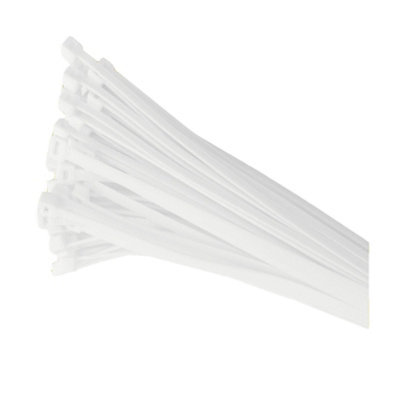 100 X White Nylon Cable Ties 200 X 4.8mm / Extra Strong Zip Tie Wraps from B&Q