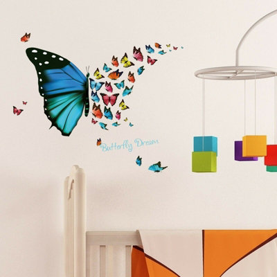 Walplus Butterfly Dream Home Decor, Nursery Decor, Wall Stickers, Self-Adhesive Decals Stickers Stock Clearance