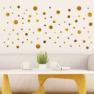 Walplus Gold Metallic Dots Home DecorNursery DecorBig Wall DecorWall Stickers Diy Kids Sticker Pvc Gold from B&Q