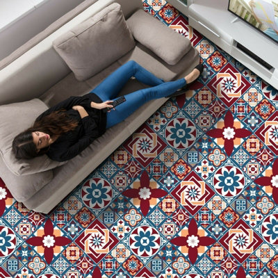 Walplus Westminster Tiles Melange Self-Adhesive KitchenBathroomHome Floor Sticker from B&Q