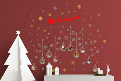 B&Q -  Christmas Santa's Sleigh Surprise Wall Stickers Decal Room Home Decorations