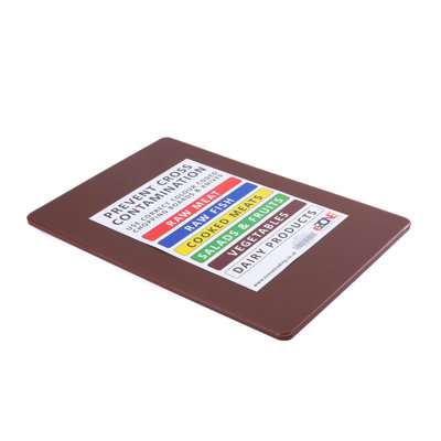 eZone Professional Large Chopping Board Catering Food Prep Cutting Colour Coded Brown from B&Q