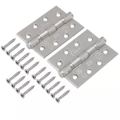Frisco Eclipse Frisco 4 X 3" Fire Rated Ball Bearing Hinges Grade 13 Stainless Steel Pack Of 10 Pairs from B&Q
