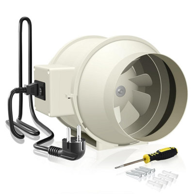 Fangofast Inline Extractor Fan 150 mm / 6 Inch With Adjustable Speed Controller And Uk Plug530 M / H Ventilation For Bathroom from B&Q