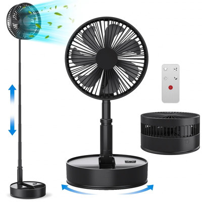 Portable Fan Rechargeable 8000 Mah Silent8.6 Inch Foldable 12 Db Oscillating Pedestal Standing Floor With RemoteUsb Battery from B&Q