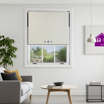 Furnished Triple Diamond Blackout Blind Free Cut ServiceCream (W)180Cm X (L)210Cm from B&Q