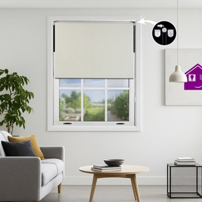 Furnished Made To Measure Blackout Roller Blinds With Metal FittingsCream Blind For Home And Office (W)60Cm (L)210Cm from B&Q