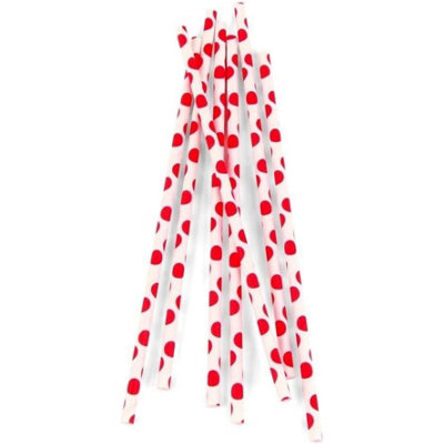 Kikkerland Red Dots Drinking Straws 144 Pack from B&Q