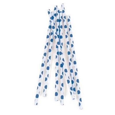 Kikkerland Blue Dot Paper Drinking Straws 144 Pack from B&Q