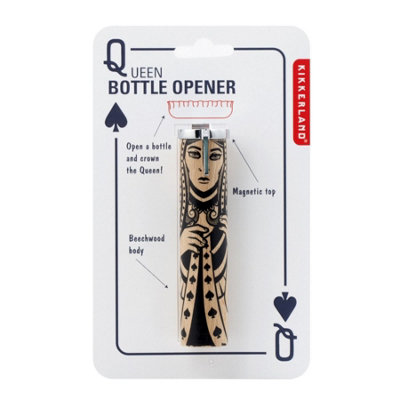 Kikkerland Crown The Queen Beechwood Bottle Opener from B&Q