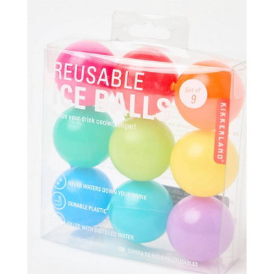 B&Q -  Reusable Ice Balls Set Of 9Pre-Filled Distilled WaterMulti-Colour 1.25In Diameter