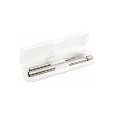 Kikkerland Chrome Travel Foldable Drinking Straw Set from B&Q