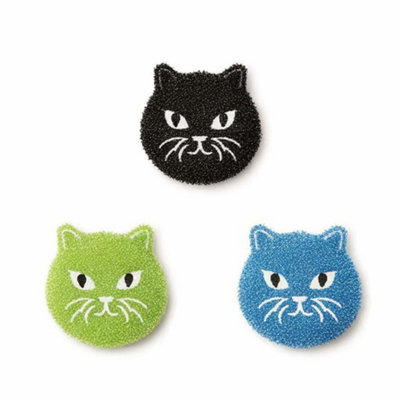 Kikkerland Kitty Scrub Cleaning Sponges 3Pcs from B&Q