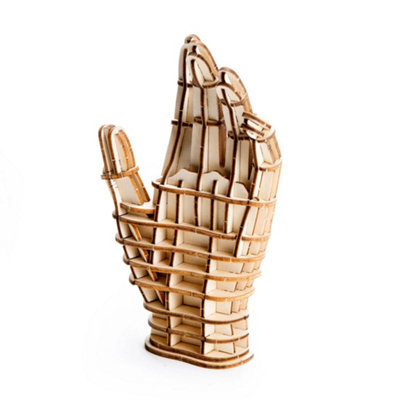 Kikkerland 3D Wooden Hand Jigsaw Ornamental Puzzle