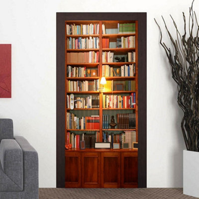 Walplus Vintage Bookcase Door Mural Sticker X 2 Packs from B&Q