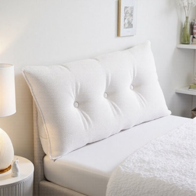Thehotsale Lotus Flower PatternOff-White Bed/sofa Teddy Fleece Triangular Cushion100Cm X 20Cm X 50Cm from B&Q