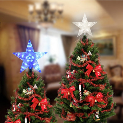 B&Q -  Transparent Five-Pointed Star Christmas Tree Topper With Led Lights.