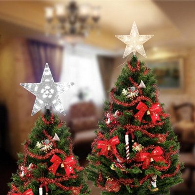 B&Q -  White Five-Pointed Star Christmas Tree Topper With Led Lights.