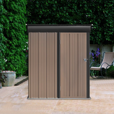 Breeins Brown Metal Shed Garden Storage Shed With Pent Roof Shed,3X5Ft from B&Q